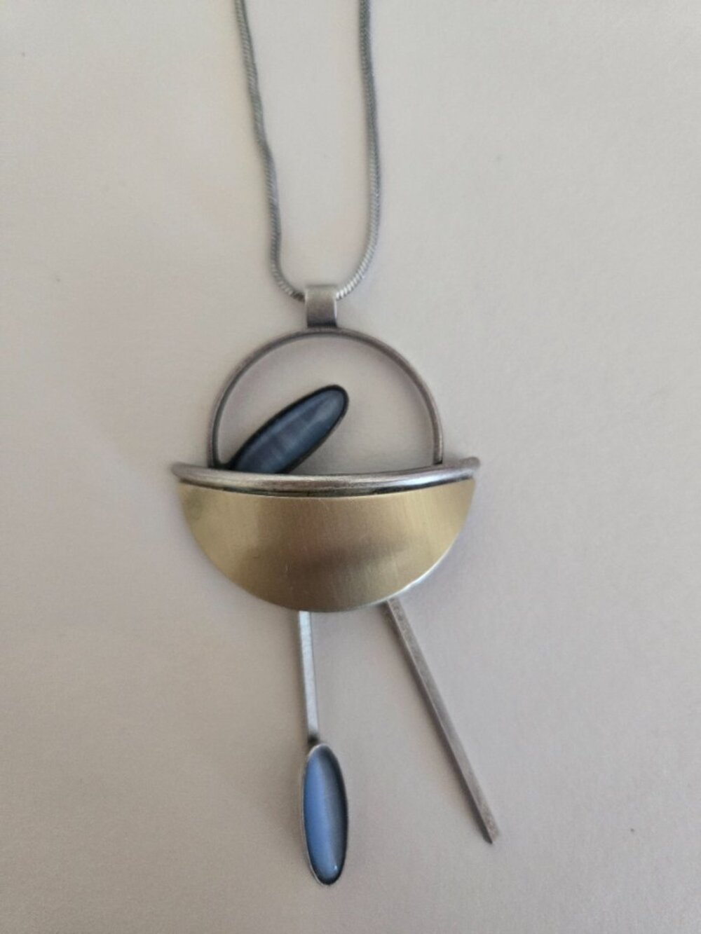 Sterling Silver Modernist Geometric Design Pendant
